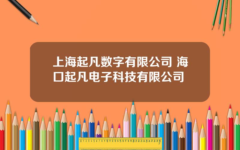 上海起凡数字有限公司 海口起凡电子科技有限公司
